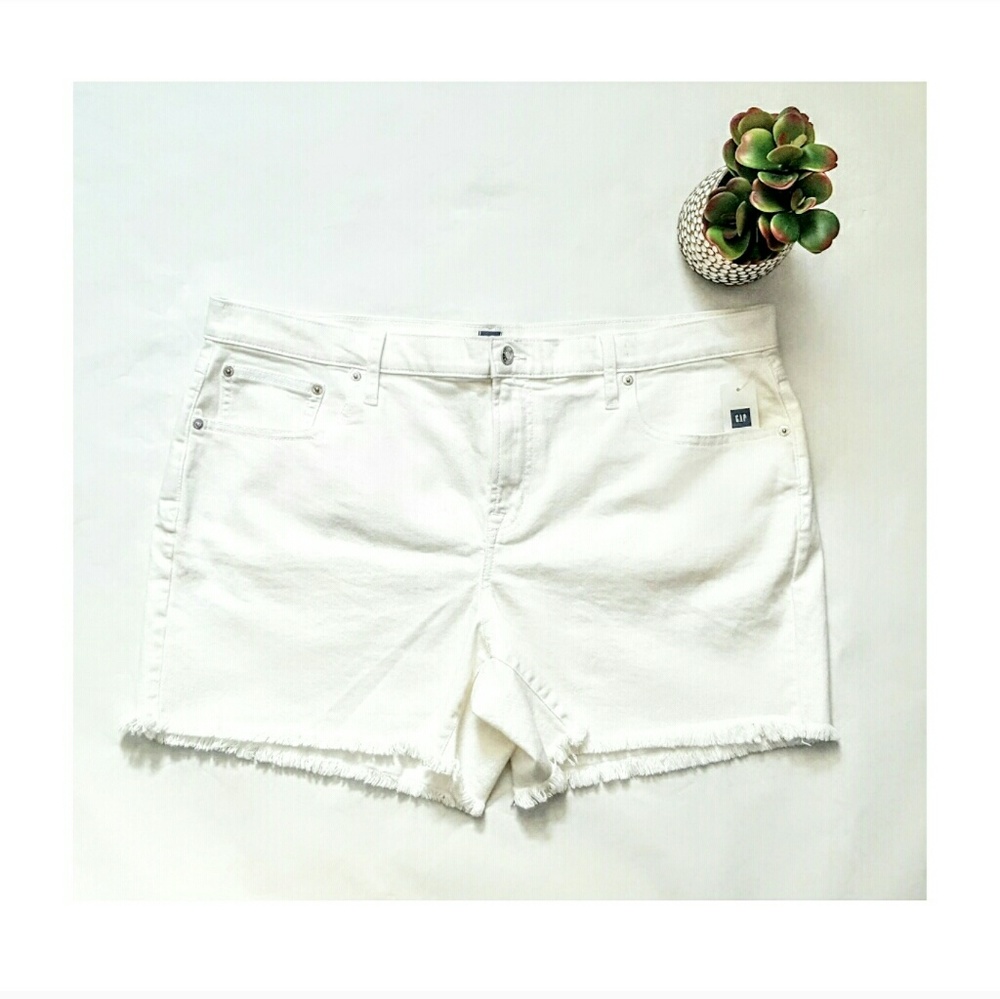 NWT GAP white frayed shorts size 34